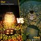 Solar Lantern Lights, 2 Pack Outdoor LED Hanging Lantern Lights with Star Projection, Warm White Solar Garden Lighting Retro Table Lanterns Light Waterproof for Garden Patio Courtyard Path